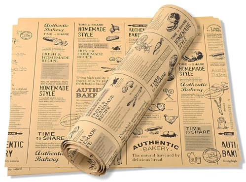 Backpapier Zuschnitte, 100 Stück Laminierte Pergamentpapier Blätter, 28 x 38 cm, Ideal zum Backen, Braten und Einwickeln von Lebensmitteln, Vielseitig und Praktisch für die Küche
