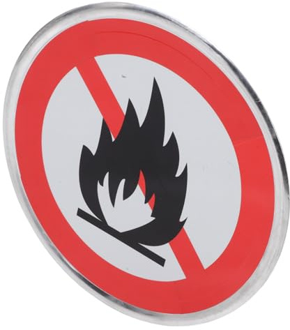 PACKOVE Panneau de Sécurité Incendie en Aluminium 30 Cm – Feu de Camp Interdit, Panneau D’avertissement Extérieur pour Prévention Incendie en Forêt, Signalisation Sécurité pour Camping
