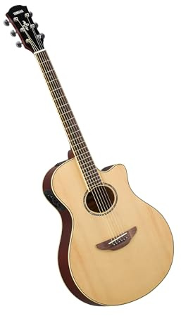 YAMAHA APX600 Electro-Acoustic Guitar – Slim Thinline Body, 25” Scale, System65 Pickup, 3-Band EQ, Built-In Tuner, Oval Soundhole – Natural