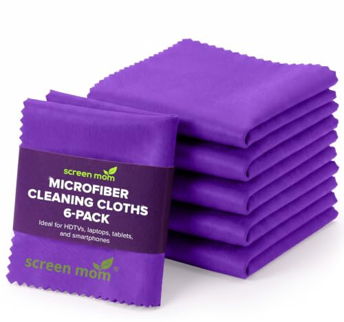 Screen Cleaner 6-Pack Microfiber Cloths for TV, Car, Laptop & Computer