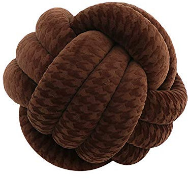 Nicole Knupfer Knot Kopfkissen Kissen Nordische Einfachheit Kreativität Geknotetes Kissen Baby Bett Zimmer Dekor Spielzeug Knotenkissen (Hahnentritt braun,20cm)