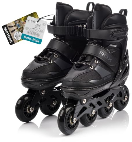 Inline Skates Children's Roller Skates Roller Skates ABEC 7 Carbon Child Safety Skates for Kids Adjustable Shoe Size (M 34-37, black)