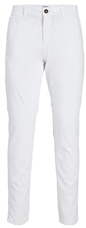 JACK & JONES Herren Jpstmarco Jjbowie Noos Chinohose, Weiß, 32W / 34L