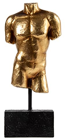 Guichifun Sculture Home Decor Busto Statua Maschile - Figura Decorazione in resina Moderna Oro Figure Decorative Scultura Arte per la Casa Regali di Natale di Compleanno per uomini e donne 7,6 x 3,8 x