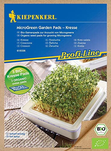 Kiepenkerl 618336, BIO Microgreen Pads Kresse, Nachfüllpad, Bio-Samenpads zur Anzucht von Microgreens, Sorte: Kresse