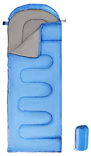 Schlafsack mit Kapuze, 3 Jahreszeiten, wasserdicht, warm, leicht, rechteckig, Umschlag, Camping, Schlafsack für Erwachsene, Camping, Wandern, Rucksackreisen, Outdoor- und Indoor-Aktivitäten