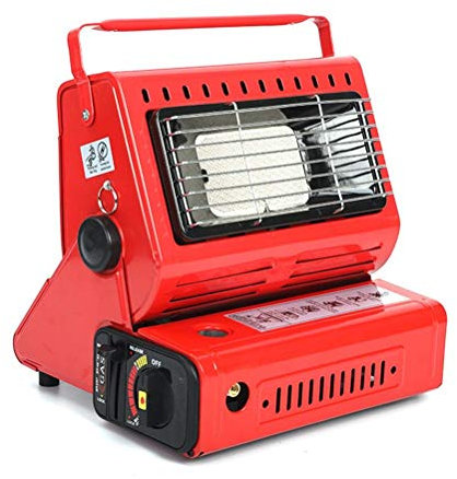 Calentador de gas espacial, calentador de espacio, estufa de calefacción portátil, calentador de gas licuado para acampar al aire libre (rojo)