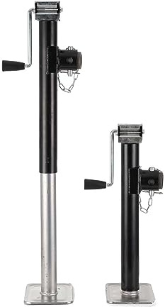 ECUTEE 2Pcs Piedini di Sostegno con Manovella 800 kg, Stabilizzatore Jack Telescopico Set di Cavalletti da 2 Pezzi per Roulotte Rimorchio di Parcheggio Altezza Regolabile 360-730mm