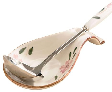 Portacucchiaio Per Piano Cottura, Poggiamestolo Per Bancone Da Cucina, Poggia Cucchiaino Da Caffè, Portacucchiaio Da Cucina, Riposo Per Utensili-fiore-19x11x2.5cm