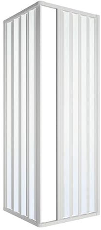 Linea Doccia - Box Doccia a Soffietto Estensibile | Apertura Reversibile | Facile da Installare | Maniglia Integrata | Sistema Anti-Sporcizia, 65x65xh185 cm, Bianco, PVC