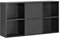 mokebo Aktenregal oder Raumteiler Regal in Schwarz 'Der Verstauer', Holzregal mit 2 Türen, Bücherregal oder Würfelregal fürs Büro, auch als Regal fürs Kinderzimmer in 132x75x35 (B/H/T in cm)