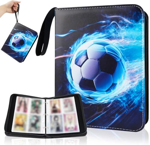 Album da collezione, 50 pagine, per carte da calcio, 400 carte da calcio, per carte da calcio, per carte da calcio, carte da calcio, carte sportive di diverse dimensioni standard
