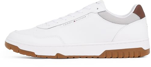 Tommy Hilfiger Court Sneaker Hombre Basket Core Lite Low Top, Marfil (White/Grey Whisper), 40