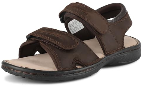 riemot Sandali da Uomo in Vera Pelle per Esterno - Scarpe Estivi Punta Aperta Comodi e Leggere per Trekking, Spiaggia, Escursioni e Tempo Libero - Sandalo Sportivi con Suola Antiscivolo, 47 EU