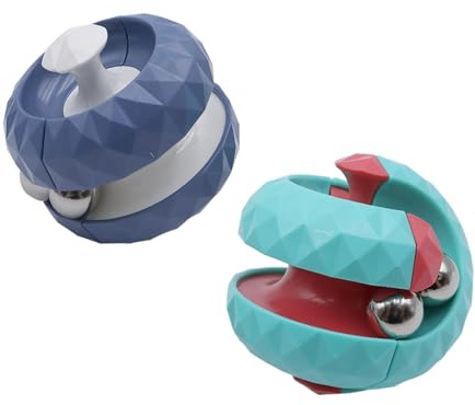 Hsthe Sea 2 Piezas Cubo Giratorio Bola de órbita Bola de Laberinto Fidget Spinner de Mano Ansiedad sensorial Alivio del estrés Juegos educativos de Rompecabezas Interactivos Adultos - Verde y Azul