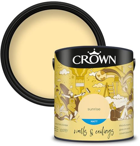 Crown Walls & Ceilings Matt Emulsion Paint, Size 2.5L, Sunrise