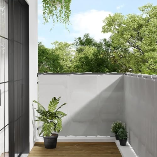 Bulliing Balkon-Sichtschutz Hellgrau 120x300 cm Balkonbespannung Sichtschutz FüR Den Garten Sichtschutz Zaun 100% Polyester-Oxford
