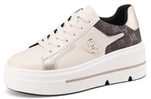 QUEEN HELENA Scarpe da Ginnastica con Lacci Glitterati Sneakers Platform Donna X31-13 (X31-16 Beige, Sistema Taglie Calzature EU, Adulto, Donna, Numero, Media, 41)