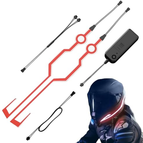 Striscia luminosa per caschi, luce LED per caschi da moto, luce LED per caschi notturni, si adatta alla maggior parte dei caschi da moto
