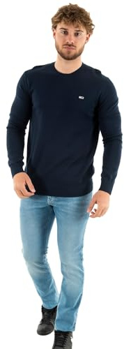 Tommy Jeans Homme TJM Slim Essential Light Sweater Dm0dm18895 Pull-Over, Blue (Dark Night Navy), 3XL Grande Taille EU