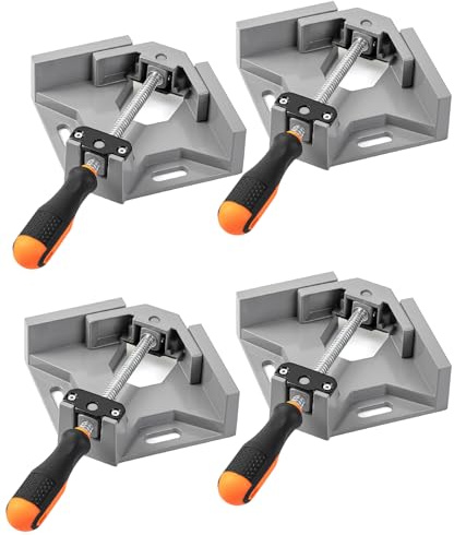Bates- Corner Clamps for Woodworking, 4 Pack, 90 Degree Clamp with Adjustable Swing Jaw Aluminum Alloy Frame, Right Angle Clamps for Woodworking