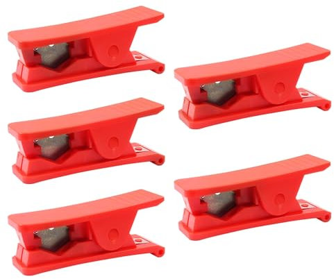 HUAZIZ 5 Stück PVC-Rohrschneider, Nylon Rohrschneider Kunststoff, pneumatischer Schlauchschneider, Rohrschneider Kunststoff Schlauchschneider für bis zu 19 mm OD PU PE Rohr, Rot