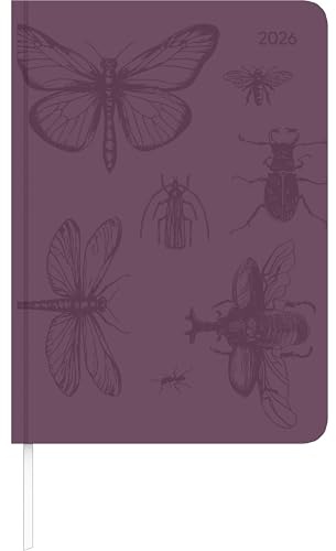 Lady Journal Grande Deluxe Purple 2026 - Taschen-Kalender A5 (15x21 cm) - Tucson Einband - mit Motivprägung - Weekly - 128 Seiten - Alpha Edition