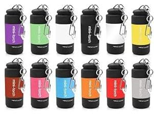 UCEC 12 Pack Mini Torch Keyring, EDC Rechargeable USB LED Pocket Flashlight, Super Bright Keyring Torches, Keychain Flashlight (Multiple Colors)