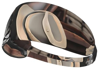 Bandeaux de sport pour homme et femme – Chapeau de cowboy noir avec imprimé bottes occidentales – Bandeau élastique pour entraînement et course à pied