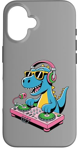 Tocadiscos DJ Dino Funny Music Lover Dinosaur Vibes Carcasa para iPhone 16