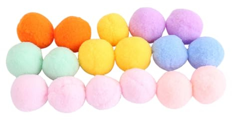 WOONEKY 36 pièces Lot de Balles Peluche Colorées pour Chat Interactif avec Grelot Durable et pour Fournitures pour Animaux Couleurs Aléatoires Couleur Aléatoire Couleur Aléatoire