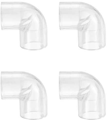 QUARKZMAN 4 st transparent armbågsmontering, 90 grader 14 mm ID PC slangadapter för PC flytande kylsystem