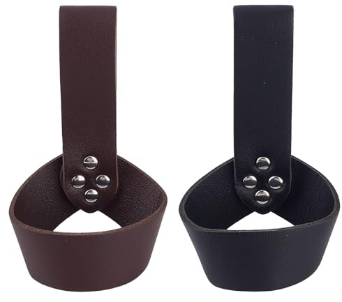 NICENEEDED 2 PCS Sword Holsters, Medieval Renaissance Sword Belt Holder Leather Hanger Sword Dagger Holster, Sheath Scabbard Belt for Cosplay Props Knight Leather Frog Case