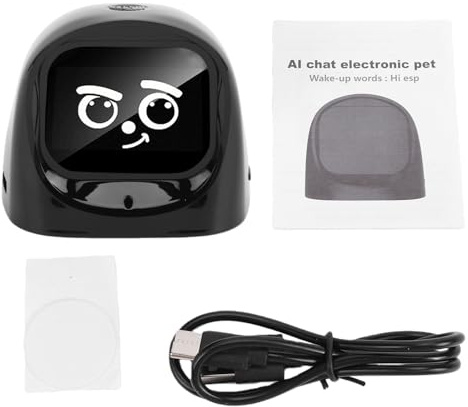 BAFOVY Compagno D’auto AI, Robot con Cruscotto Interattivo, Animale Domestico Elettronico Intelligente con Chat AI, Monitoraggio Dell’auto in Tempo Reale per Bambini, Adulti e Via (BLACK)