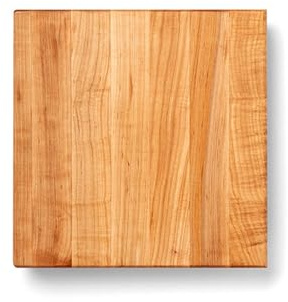 John Boos B Series Square Wooden Maple Cutting Board 12”x12” – 1.5” Thick, 6-lb Non-Reversible Butcher Block with Wood Bun Feet & Edge-Grain