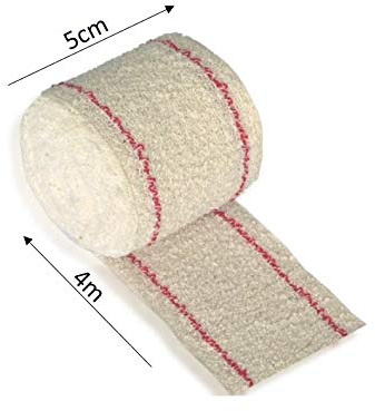Venda Elástica de Crepe Sin Látex Para Soporte, Fijación y Reposo, Bordes Tejidos (SUACREPE 70 gr/m2, 5cmX4m)