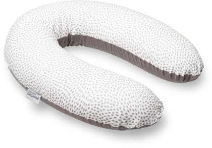 doomoo Coussin de Grossesse & Coussin Allaitement Buddy - Ultra Confort pour Dormir pendant la Grossesse - Soulage dos, jambes & ventre - Housse Bio & Oeko-Tex, Risotto Taupe