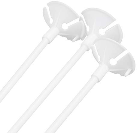 Toddmomy 50 Stück Mehrweg Luftballons Plastikstäbe: Weiß Ballonstäbe Stäbe Halter für Dekoration Geburtstag Party, Hochzeit Zubehör Feiertage Heimdekoration