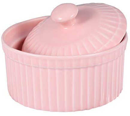 Plato de Porcelana Ramekins para Servir Postre, Cuencos para Salsas, Crema y Helado Brulee, guarniciones pequeñas, Color Rosa