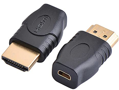 PremiumCord Adapter Micro HDMI Typ D auf HDMI Typ A, Buchse auf Stecker, Full HD 1080p, Vergoldete Anschlüsse, ohne Qualitätsverlust, Schwarz