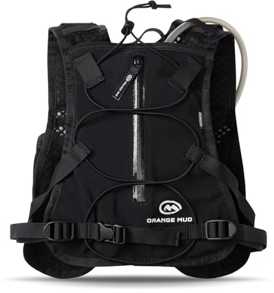 Orange Mud Endurance Pack V3.0 Running Vest – 2L Hydration Backpack for Trail Running, Hiking & Cycling – Lightweight, Breathable Mesh, Gear Pockets, Trekking Pole Loops – Black