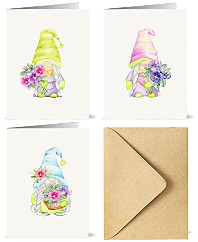 12 Grusskarten mit Umschlag - Innenseite unbeschriftet, für alle Anlässe (Zwerge)