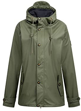 Ankerglut Herren Kapuze Wasserdicht Wetterfest Übergangsjacke #Ankerglutreise Regenjacke, Olive, 4XL