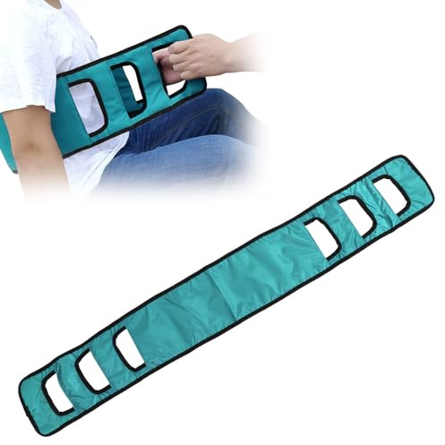 Senior sängöverföring sling nylon breddat äldre lyft vändbälte med vadderat handtag, överför amningssele för säng, rullstol, bil (grön)