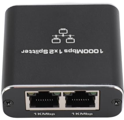 Divisor Gigabit Ethernet 1 a 2 Conmutador Ethernet de 1000 Mbps Conmutador de Red de 2 Puertos Divisor de Red Interfaz RJ45 Tipo C Ampliar Puertos de Red Divisor de Internet LAN