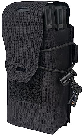 IDOGEAR Magazinbeutel Doppelmagazin-Tasche 5.56 MM Gewehrmagazin-Taschen Molle Double Stack Magazine Carrier Halterung (Black)