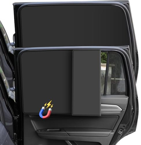 Tyafzzn Sonnenschutz Auto Vorhang, 2 Stück Sonnenblende Verlängerung Auto Kinder, Magnetisch Auto Sonnenschutz Hinten mit UV Schutz, Auto Fenster Verdunkelung