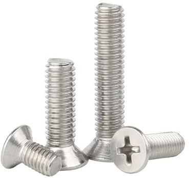 ORANXIN M4 x 6mm 20 Pcs Cruz Pernos avellanados Acero inoxidable 304 Cabeza plana Pernos Tornillos de máquina Métrico Ferretería