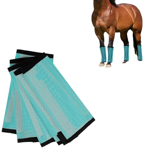 Fliegenstiefel für Pferde, atmungsaktive Schuh-Fliegengamaschen für Pferde, Netz-Fliegenstiefel für Pferde, 4er-Set, Pferdebeinschoner, schützende Pferdebeinbandagen, Pferde-Leggings zur Vermeidung