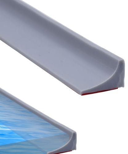 Azlanway Barriera Doccia Ferma Acqua Silicone Autoadesiva 2M, Guarnizione Doccia Antiallagamento per Bagno Bordo Doccia Sottoporta Striscia Flessibile Impermeabile per Box Doccia e Pavimento